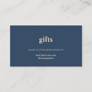 Carte D'accompagnement Classic Blue Modern Type Cadeau Registre