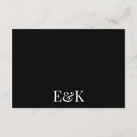 Carte D'accompagnement Classic Bold Big Monogram DINE DANCE Réception (Dos)