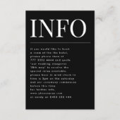 Carte D'accompagnement Classic Bold Gros Détails Monogramme Onyx Tuxedo I (Devant)