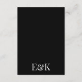 Carte D'accompagnement Classic Bold Gros Détails Monogramme Onyx Tuxedo I (Dos)
