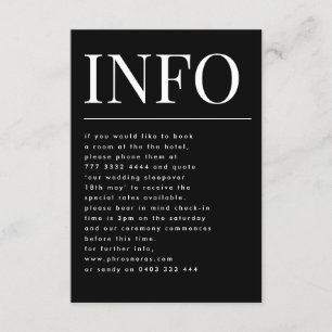 Carte D'accompagnement Classic Bold Gros Détails Monogramme Onyx Tuxedo I