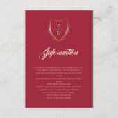 Carte D'accompagnement Classic Crimson Rouge Golden Monogramme Luxe (Devant)