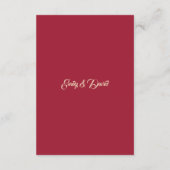Carte D'accompagnement Classic Crimson Rouge Golden Monogramme Luxe (Dos)