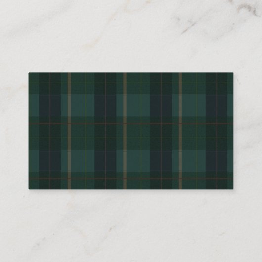 Carte D'accompagnement Classic Dark Plaid Lauren Inspired Baby Shower (Dos)