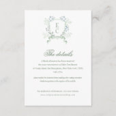 Carte D'accompagnement Classic Dusty Green Monogram Crest Mariage (Devant)
