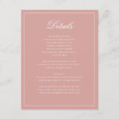 Carte D'accompagnement Classic Dusty Rose Border Script Wedding Details (Devant)
