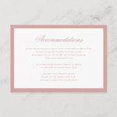 Carte D'accompagnement Classic Dusty Rose Script Wedding Accommodations (Devant)