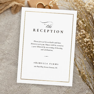 Carte D'accompagnement Classic Elegant Black and White Wedding Reception