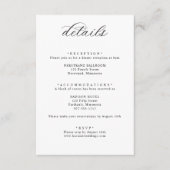 Carte D'accompagnement Classic Elegant Calligraphy Wedding Details (Devant)