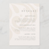 Carte D'accompagnement Classic Elegant Cream Sage Damask Wedding Details (Devant)