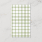 Carte D'accompagnement Classic Elegant Green Gingham Baby Shower Registry (Dos)