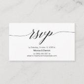 Carte D'accompagnement Classic élégant, Script noir, réponse RSVP (Devant)