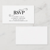 Carte D'accompagnement Classic élégant, Script noir, réponse RSVP (Devant / Derrière)