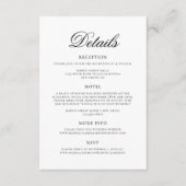 Carte D'accompagnement Classic Elegant Script Wedding Details (Devant)