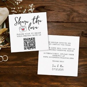 Carte D'accompagnement Classic Elegant Share The Love QR Code