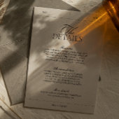 Carte D'accompagnement Classic Elegant Vintage Étiquette Détails Mariage