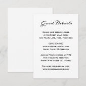 Carte D'accompagnement Classic Elegant Wedding Guest Hotel Details Card (Devant / Derrière)