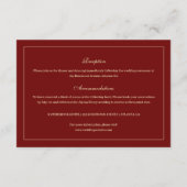 Carte D'accompagnement Classic Elegant Wine Red Wedding Details (Dos)