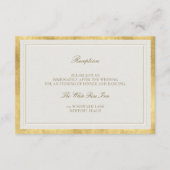 Carte D'accompagnement Classic Elevated Gold Ecru Frame Wedding Reception (Devant)