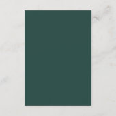 Carte D'accompagnement Classic Emerald Green Simple Wedding (Dos)
