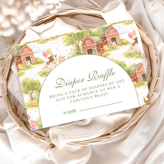 Carte D'accompagnement Classic Farm Animals Barnyard Diapper Raffle