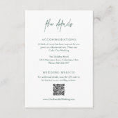 Carte D'accompagnement Classic Forest Green QR Code Mariage élégant (Devant)