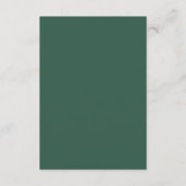 Carte D'accompagnement Classic Forest Green QR Code Mariage élégant (Dos)