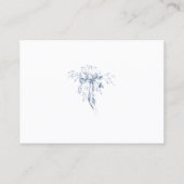 Carte D'accompagnement Classic French Blue Flowers & Ribbons Wedding (Dos)