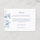 Carte D'accompagnement Classic French Blue Flowers & Ribbons Wedding (Devant)