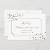 Carte D'accompagnement Classic Gold Frame Luxury Mariage Registry (Devant / Derrière)
