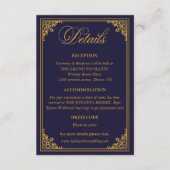 Carte D'accompagnement Classic Gold Frame Royal Wedding Details (Devant)