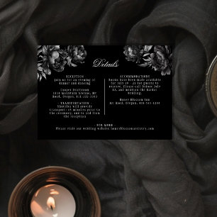 Carte D'accompagnement Classic Gothic Black Détails sur le Mariage