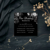 Carte D'accompagnement Classic gothique Noir Site Mariage Code QR
