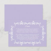 Carte D'accompagnement Classic Lavender Purple Ornately Framed Wedding (Devant / Derrière)
