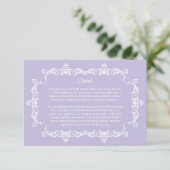 Carte D'accompagnement Classic Lavender Purple Ornately Framed Wedding (Debout devant)