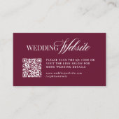 Carte D'accompagnement Classic Luxe Bourgogne | Code QR du site Web de ma (Devant)