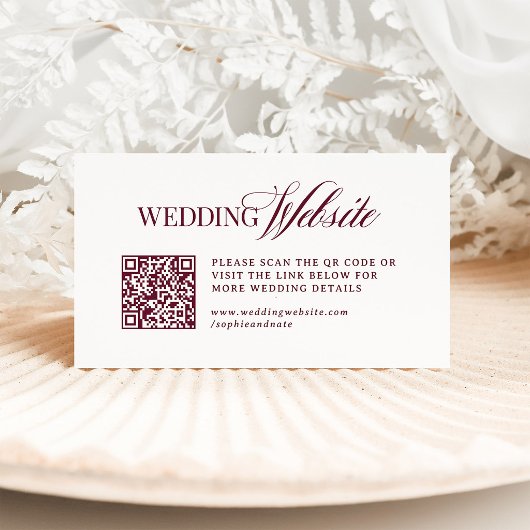 Carte D'accompagnement Classic Luxe | Code QR du site Web de mariage