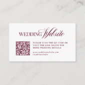 Carte D'accompagnement Classic Luxe | Code QR du site Web de mariage (Devant)