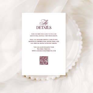 Carte D'accompagnement Classic Luxe Détails pour les invités de mariage