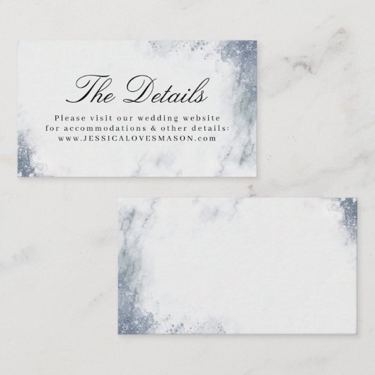 Carte D'accompagnement Classic Luxe Marble Mariage Site Internet Insérer  (Devant / Derrière)