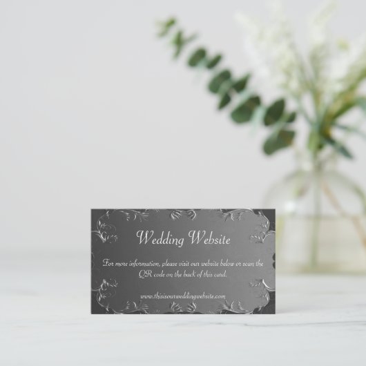 Carte D'accompagnement Classic Mariage Dark Silver Mariage site Web (Debout devant)