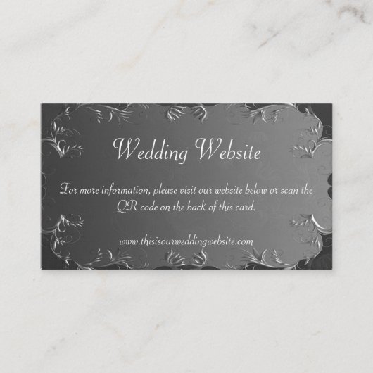 Carte D'accompagnement Classic Mariage Dark Silver Mariage site Web (Devant)