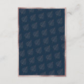 Carte D'accompagnement Classic Marine Matt Rose Gold Feuille Mariage Déta (Dos)