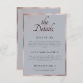 Carte D'accompagnement Classic Matt Rose Gold Feuille Mariage Détail (Devant / Derrière)