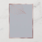 Carte D'accompagnement Classic Matt Rose Gold Feuille Mariage Détail (Dos)