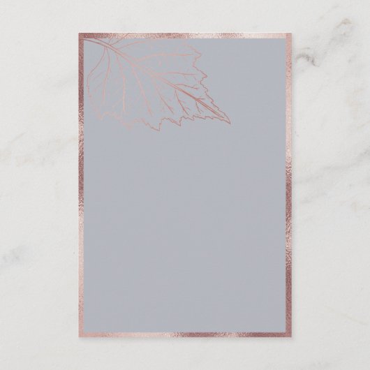 Carte D'accompagnement Classic Matt Rose Gold Feuille Mariage Détail (Dos)
