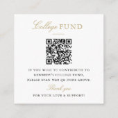Carte D'accompagnement Classic Monogram Gold 'G' Graduation College Fund (Dos)
