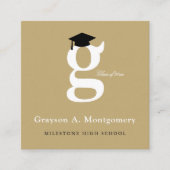 Carte D'accompagnement Classic Monogram Gold 'G' Graduation College Fund (Devant)