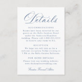 Carte D'accompagnement Classic Navy Calligraphy Wedding Details (Devant)