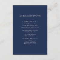 Classic Navy | Silver Wedding Schedule of Events